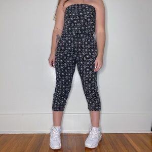 black and white print jumpsuit